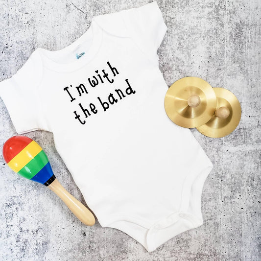 I'M WITH THE BAND Short Sleeve Baby Bodysuit