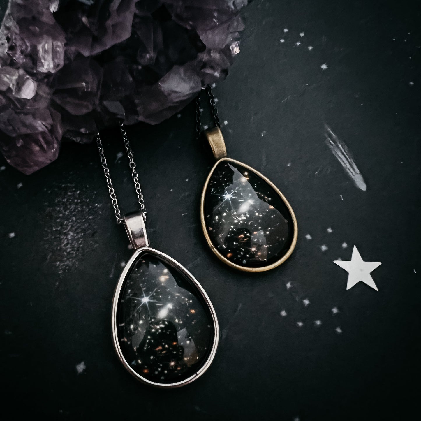 Deep Field Drops in Cosmic Ocean Teardrop Necklace – Necklace
