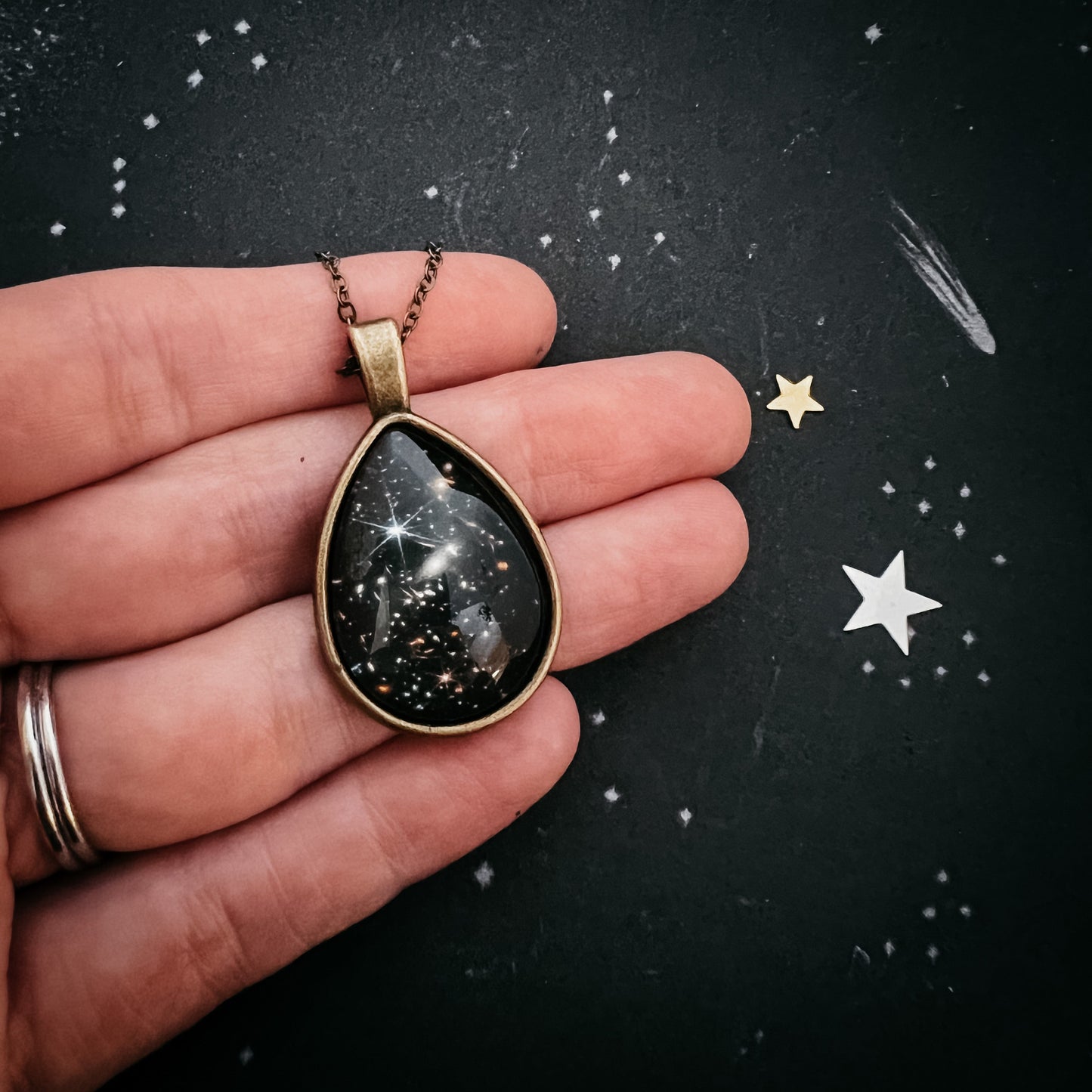 Deep Field Drops in Cosmic Ocean Teardrop Necklace – Necklace