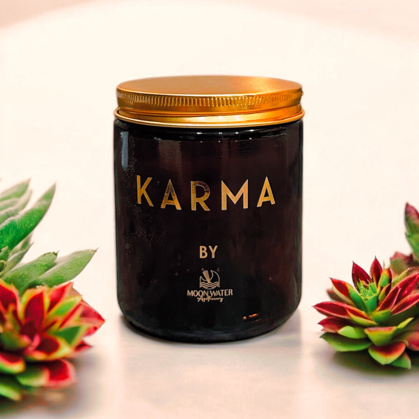 KARMA CANDLE - HIDDEN CRYSTALS INSIDE! Organic Soy 8oz, Insanely long lasting!