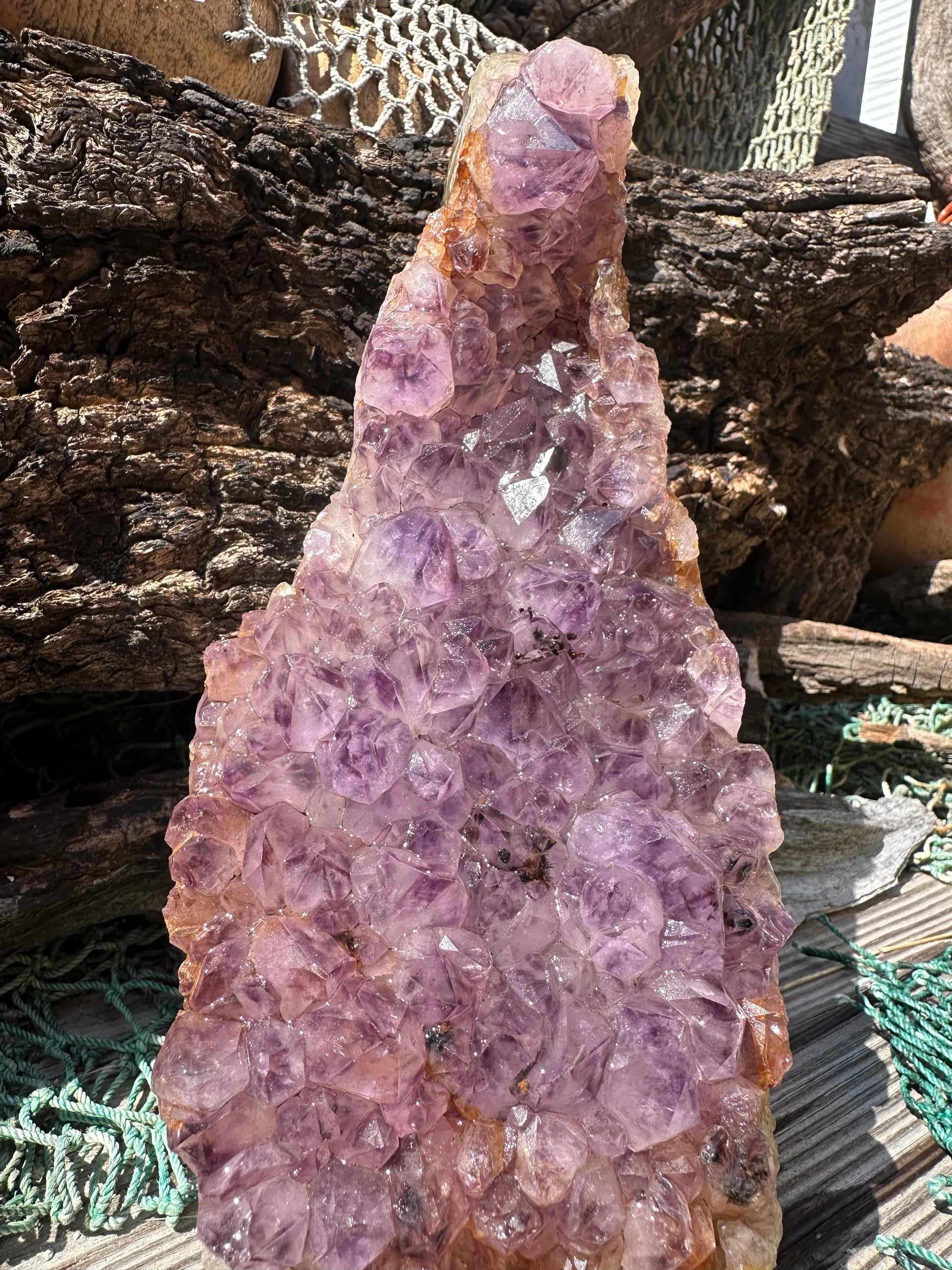 Natural Amethyst Cluster Crystal Specimen-Raw Purple Quartz Geode (9x3.4x3.8) – rocks and fossils
