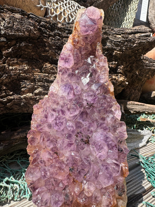 Natural Amethyst Cluster Crystal Specimen-Raw Purple Quartz Geode (9x3.4x3.8) – rocks and fossils