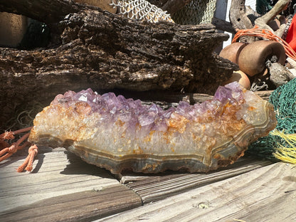 Natural Amethyst Cluster Crystal Specimen-Raw Purple Quartz Geode (9x3.4x3.8) – rocks and fossils