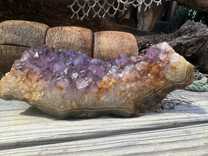 Natural Amethyst Cluster Crystal Specimen-Raw Purple Quartz Geode (9x3.4x3.8) – rocks and fossils