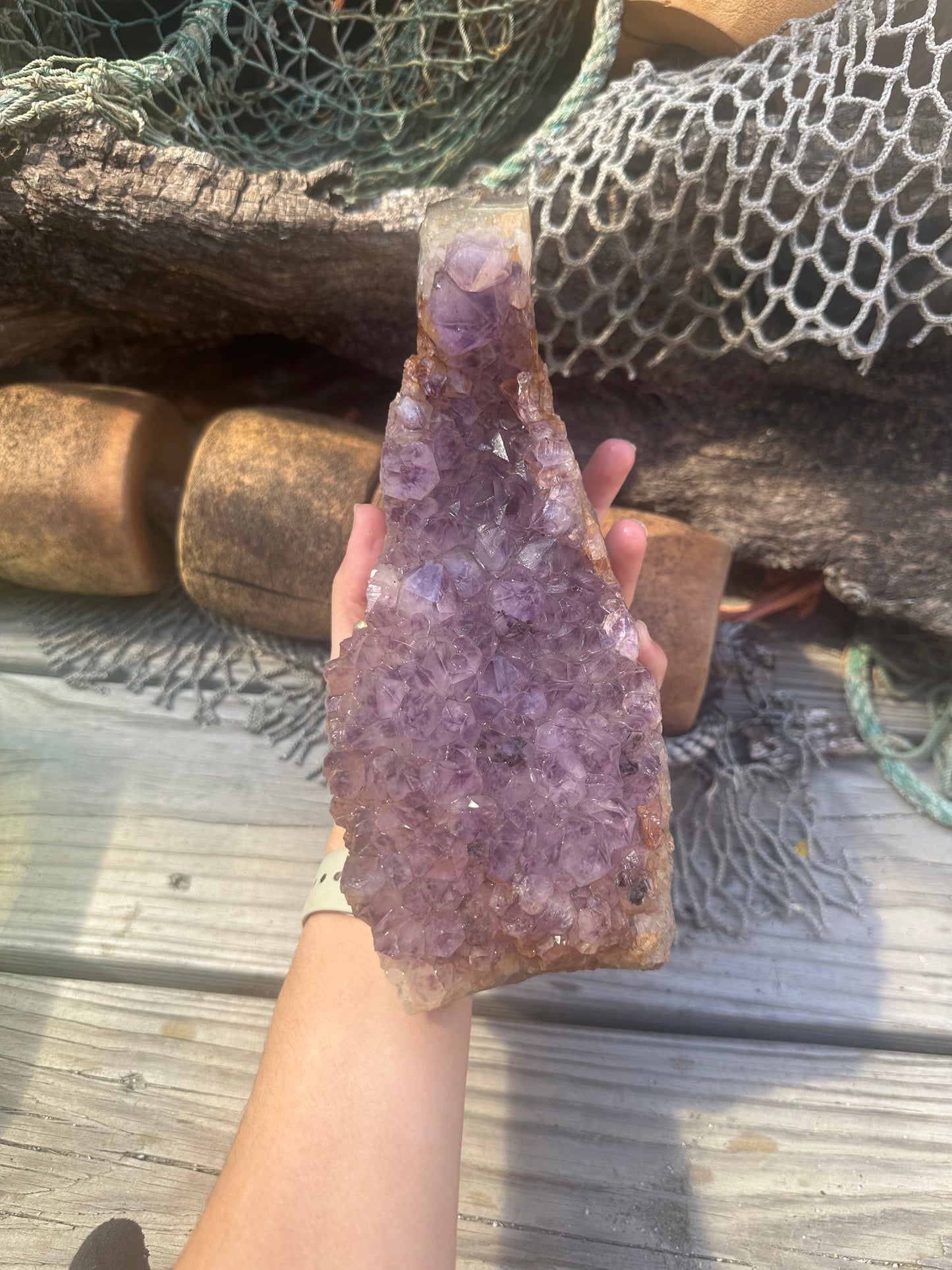 Natural Amethyst Cluster Crystal Specimen-Raw Purple Quartz Geode (9x3.4x3.8) – rocks and fossils