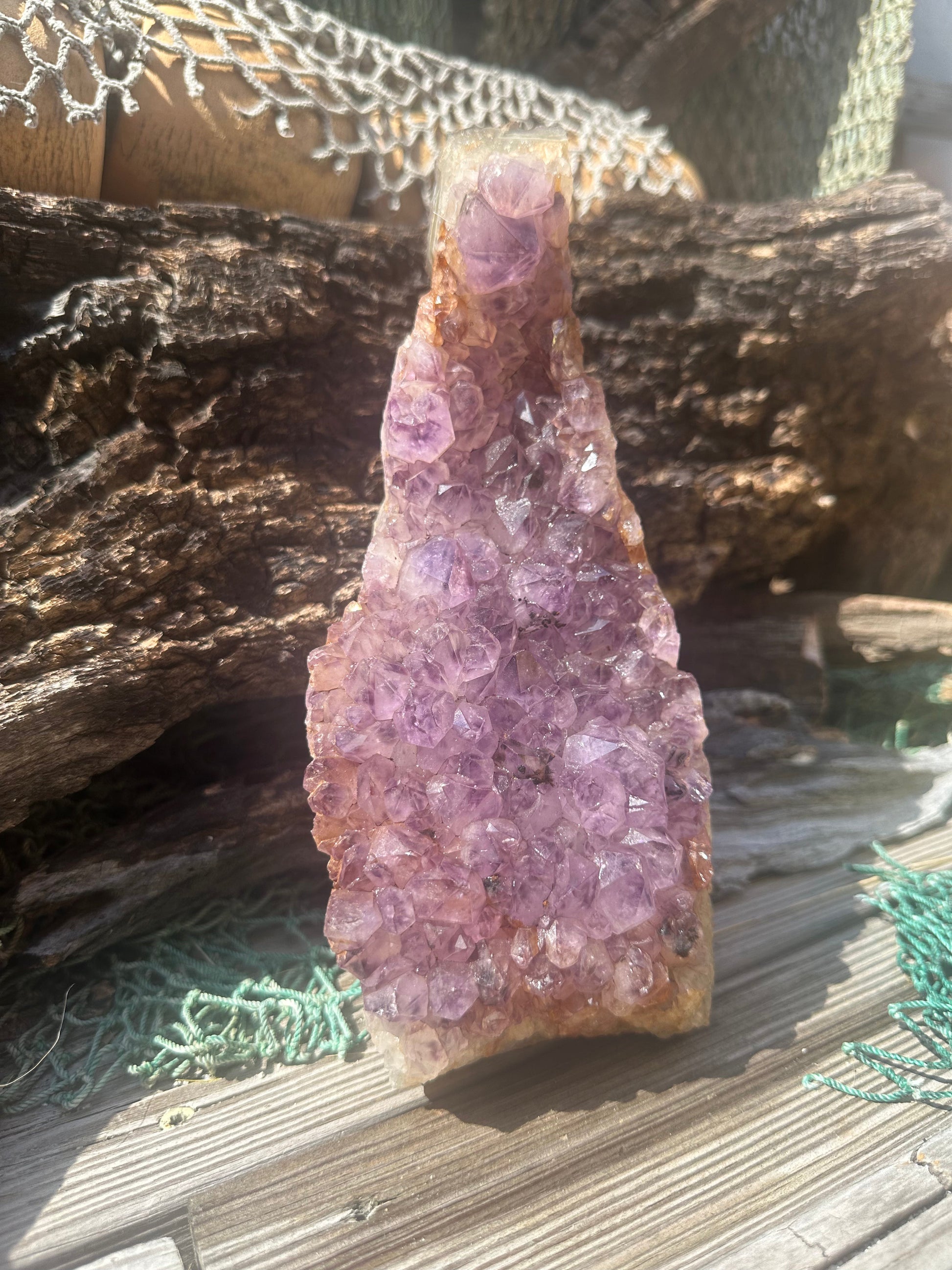 Natural Amethyst Cluster Crystal Specimen-Raw Purple Quartz Geode (9x3.4x3.8) – rocks and fossils