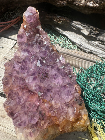 Natural Amethyst Cluster Crystal Specimen-Raw Purple Quartz Geode (9x3.4x3.8) – rocks and fossils