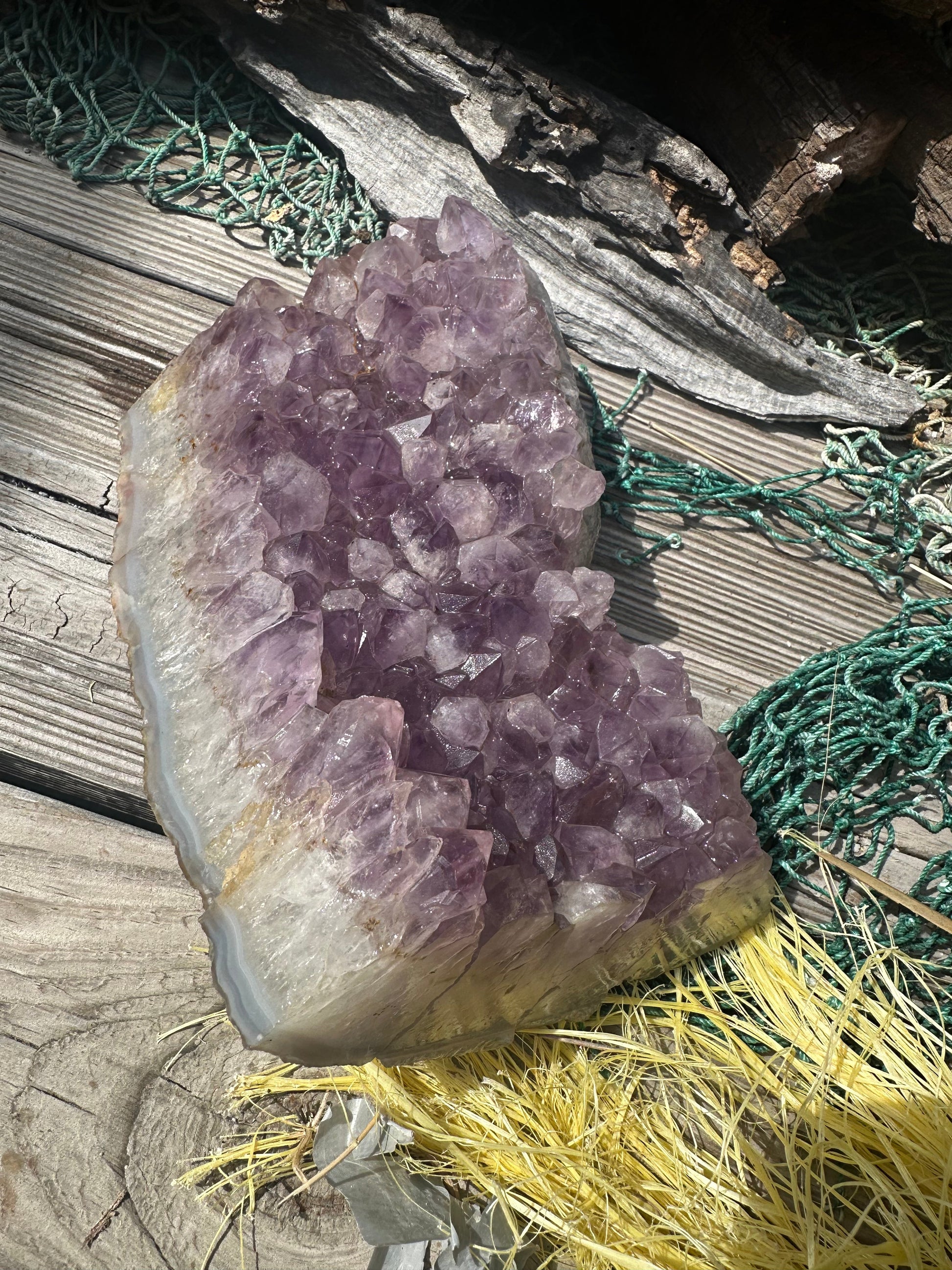 Natural Amethyst Cluster Crystal Specimen-Raw Purple Quartz Geode (7.9x4.7x2.3) – rocks and fossils