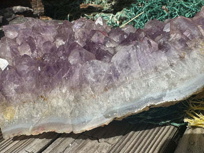 Natural Amethyst Cluster Crystal Specimen-Raw Purple Quartz Geode (7.9x4.7x2.3) – rocks and fossils