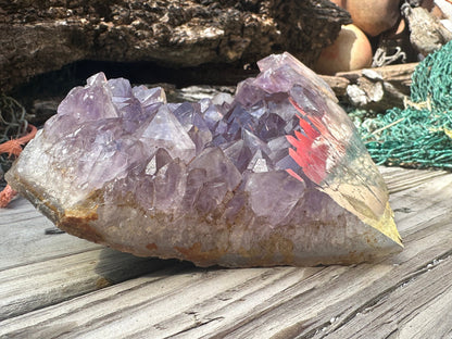 Natural Amethyst Cluster Crystal Specimen-Raw Purple Quartz Geode (7.9x4.7x2.3) – rocks and fossils
