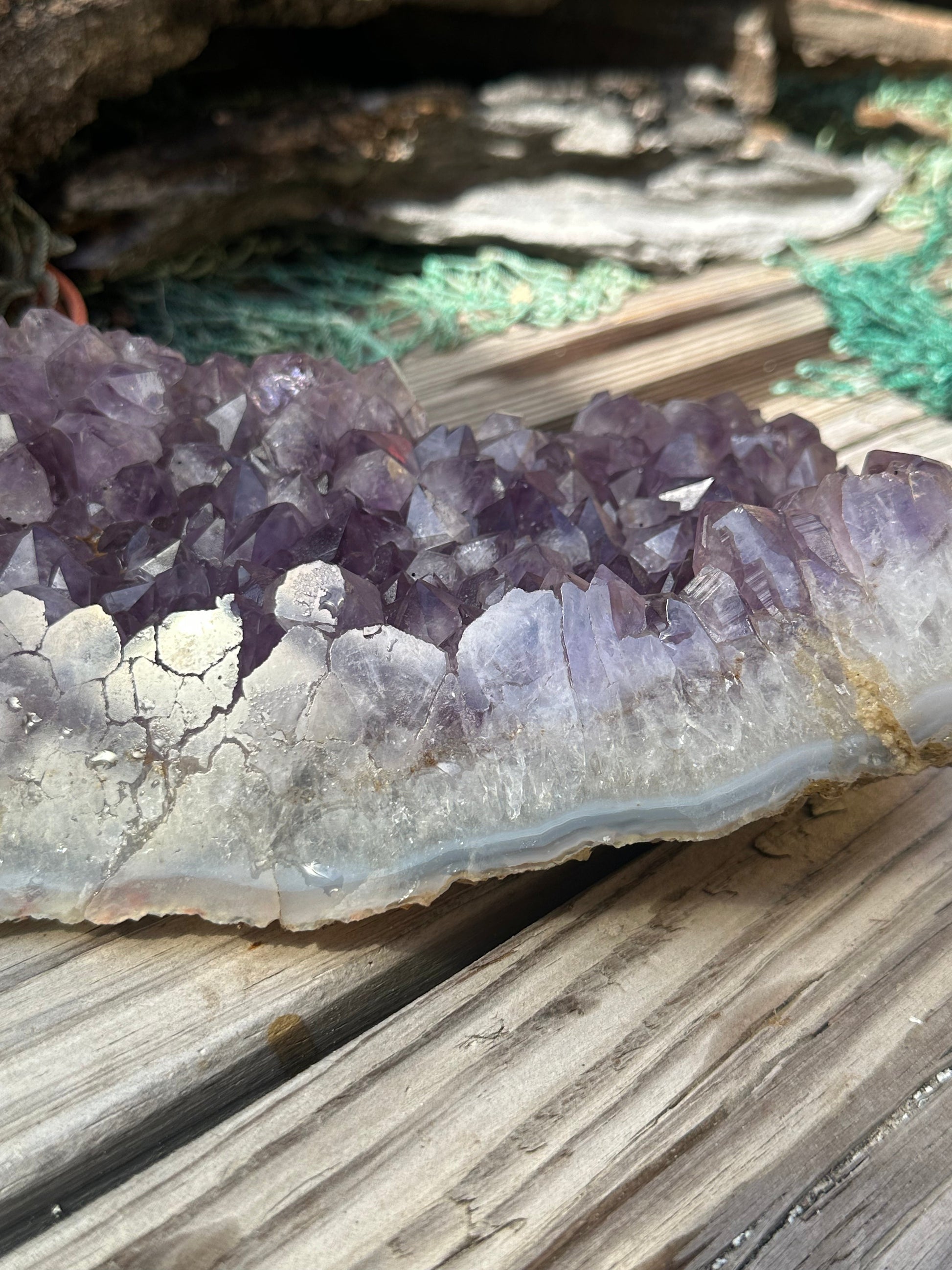 Natural Amethyst Cluster Crystal Specimen-Raw Purple Quartz Geode (7.9x4.7x2.3) – rocks and fossils