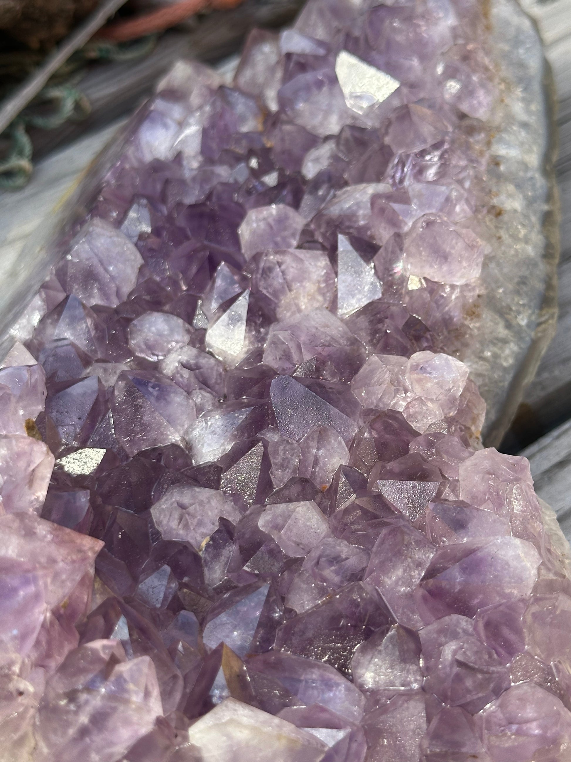 Natural Amethyst Cluster Crystal Specimen-Raw Purple Quartz Geode (7.9x4.7x2.3) – rocks and fossils