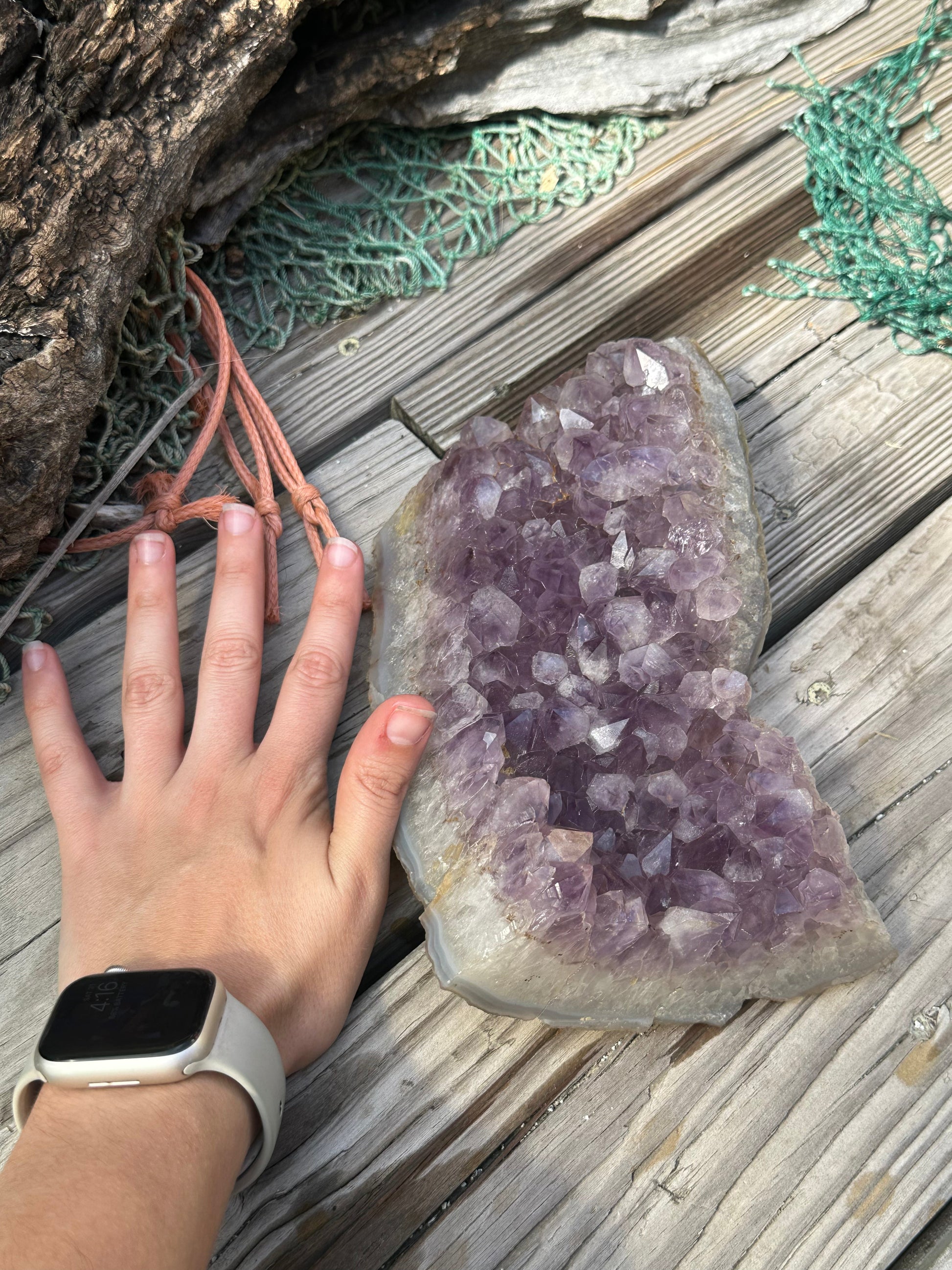 Natural Amethyst Cluster Crystal Specimen-Raw Purple Quartz Geode (7.9x4.7x2.3) – rocks and fossils
