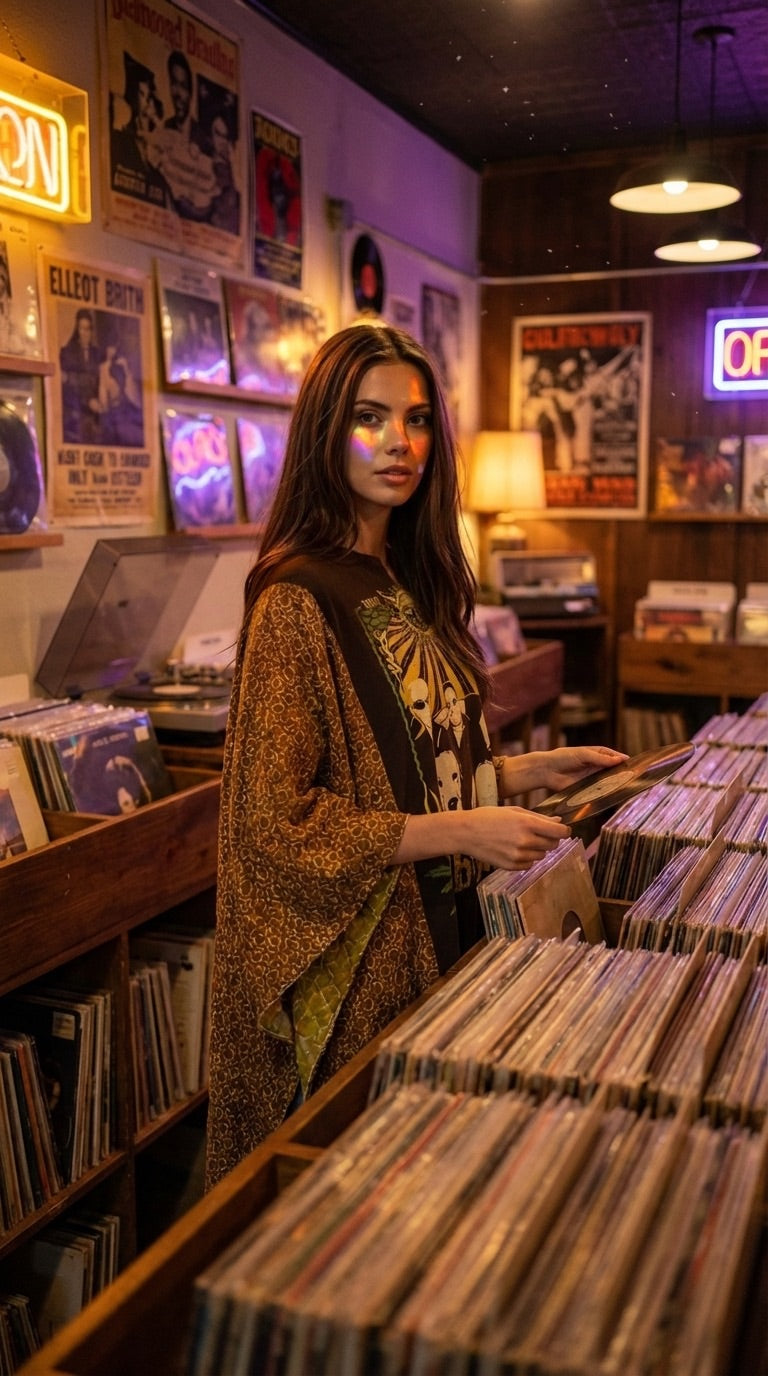 Upcycled Sublime Band Tee - Boho Kantha Sleeve Top – Upcycled