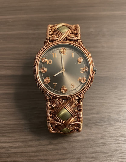 Wire Wrapped Copper Cats Eye Watch