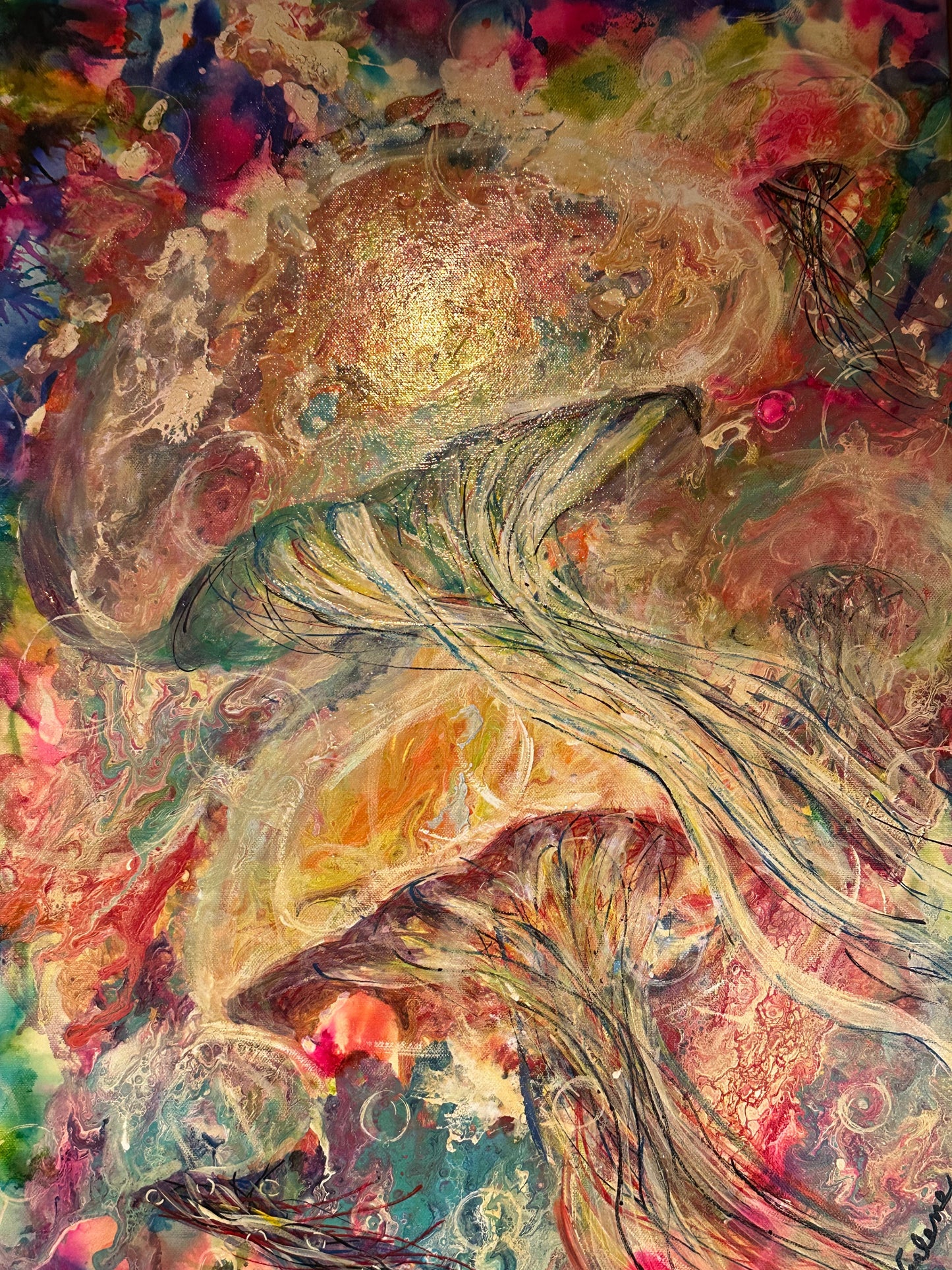 Verlene Beckwith – “I Spy Jellyfish” Acrylic Pour Painting –