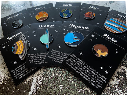 Solar System Planet Enamel Pin Set of 9