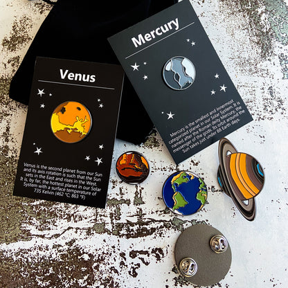 Solar System Planet Enamel Pin Set of 9