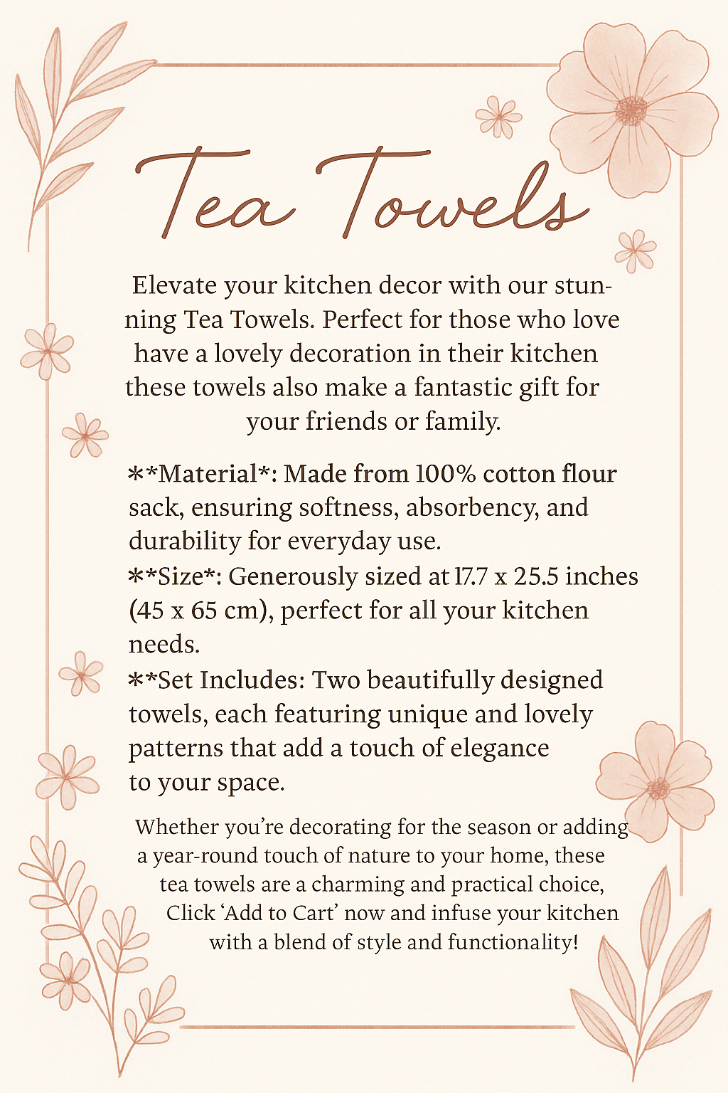 Green Mexican Kitchen Towel – Modern Floral Cotton Tea Towel – Flour Sack Dish Towel for Mexican  Aesthetic Kitchen Decor