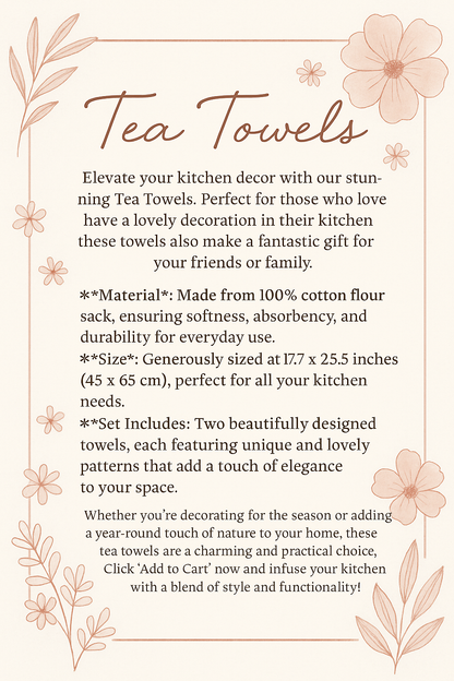 Green Mexican Kitchen Towel – Modern Floral Cotton Tea Towel – Flour Sack Dish Towel for Mexican  Aesthetic Kitchen Decor