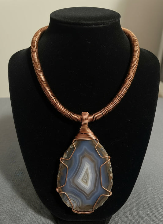 Wire Wrapped Agate Choker/Necklace –