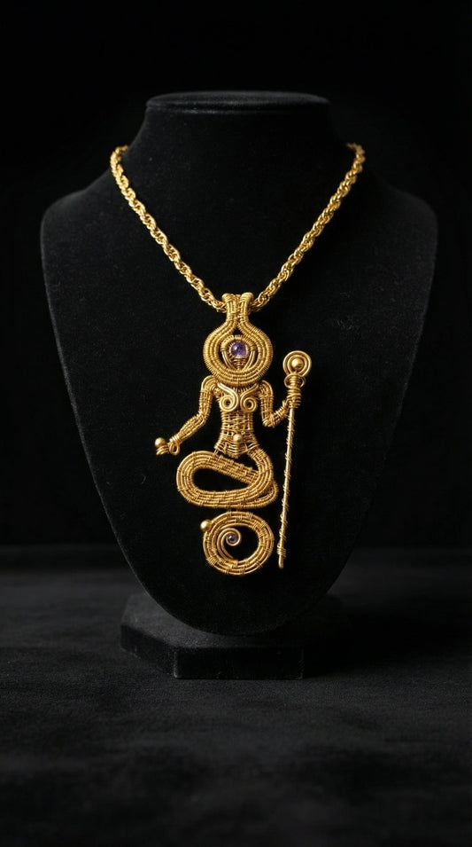 Ophiuchus 13th Zodiac Wire Wrapped Necklace Design #2 –