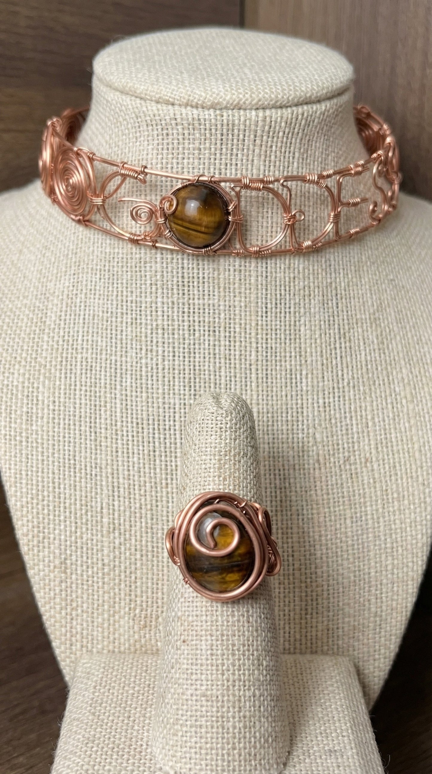 Custom Wire Wrapped Goddess Choker W/Stone