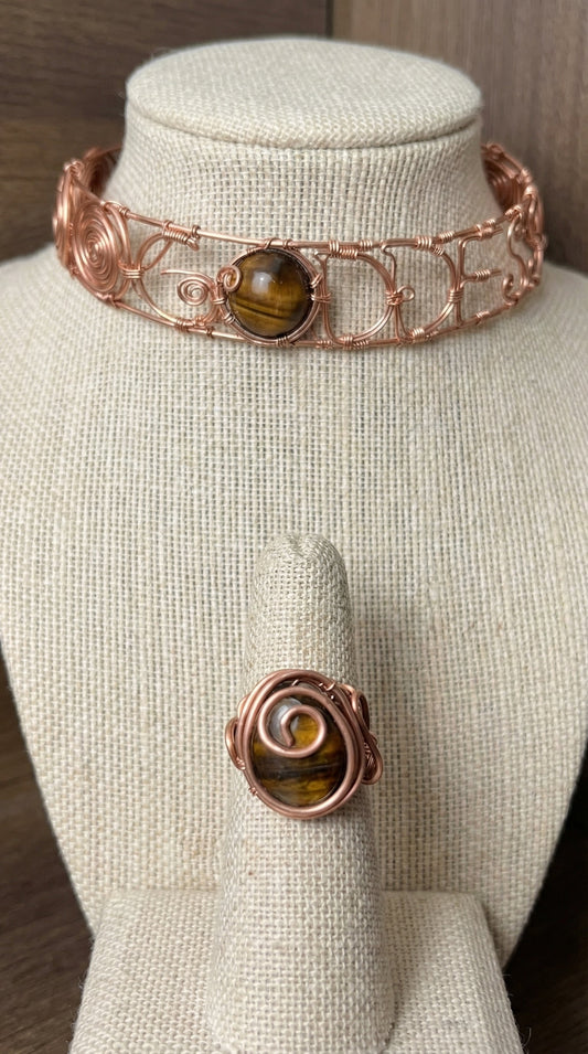 Custom Wire Wrapped Goddess Choker W/Stone –