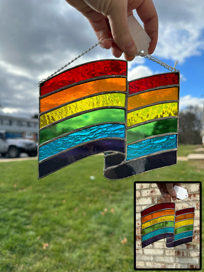 Pride Flag - Handmade Stained Glass