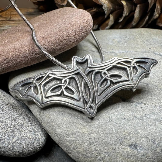 Celtic Bat Pewter Necklace – Pendant