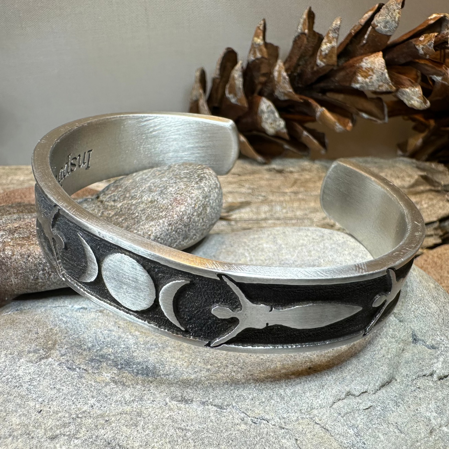 Celtic Triple Moon Goddess Bracelet – Cuff Bracelet
