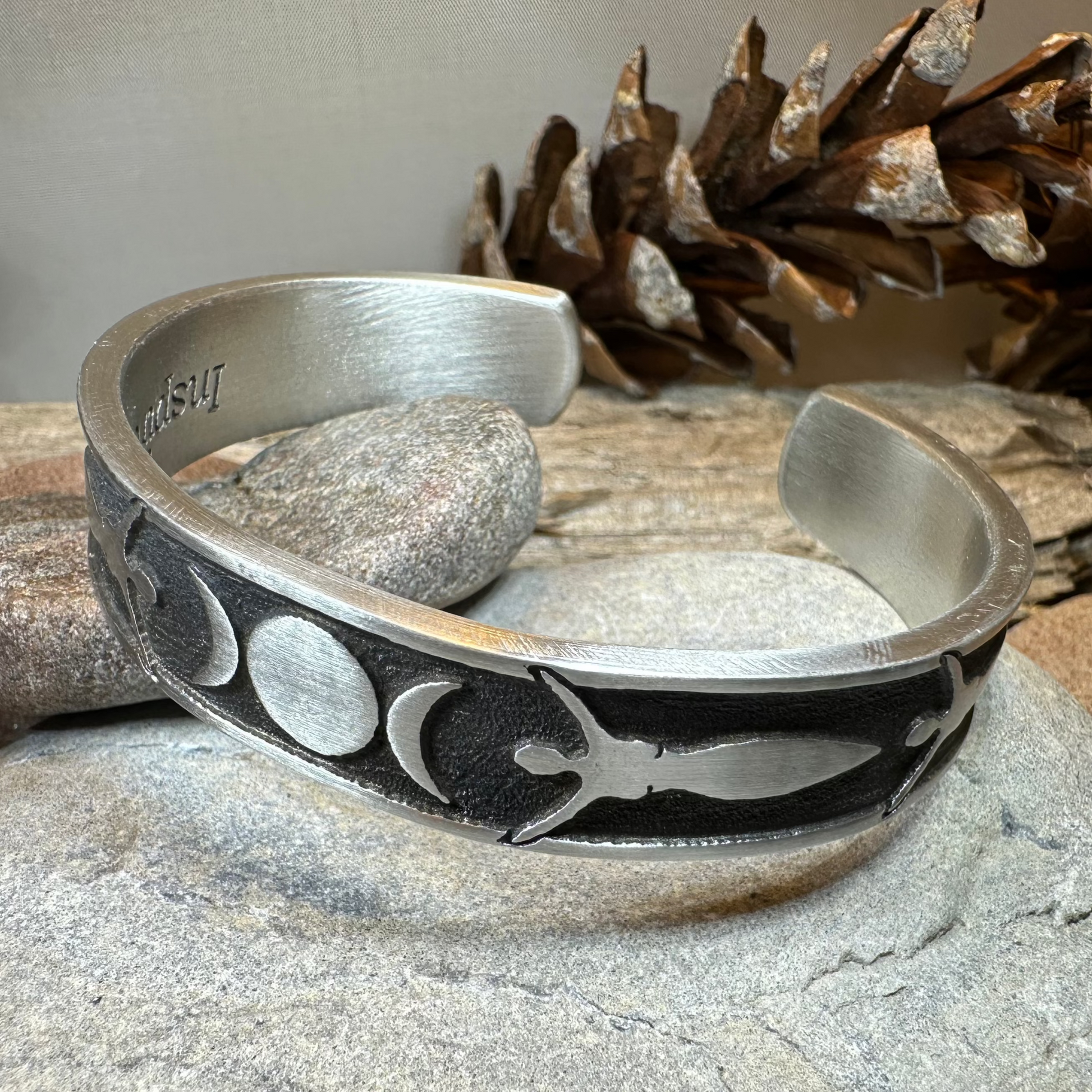 Celtic Triple Moon Goddess Bracelet – Cuff Bracelet