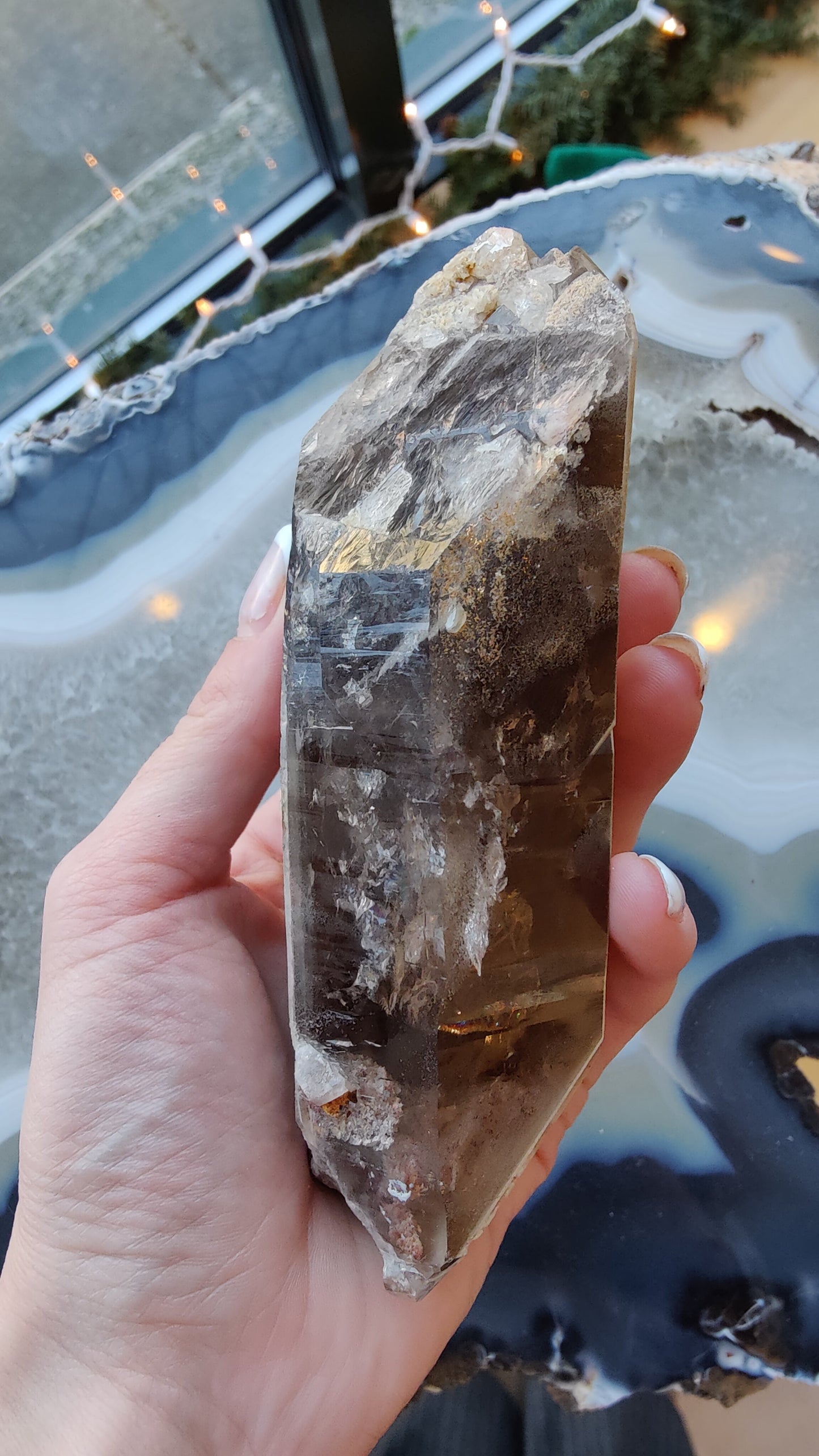 Lodalite Included Smokey Quartz Point