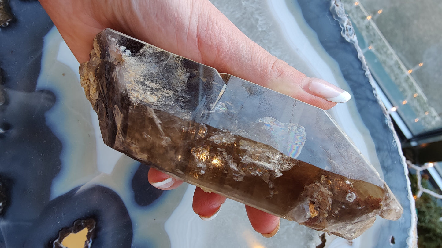 Lodalite Included Smokey Quartz Point