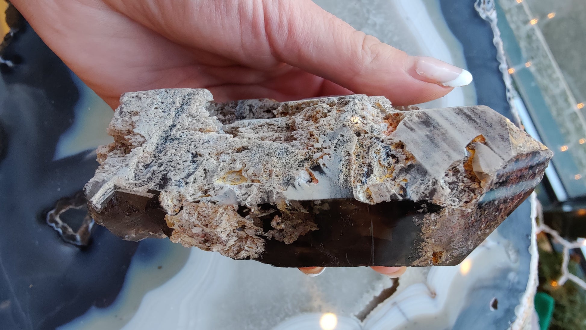 Lodalite Included Smoky Quartz Point from Brazil – Minerals