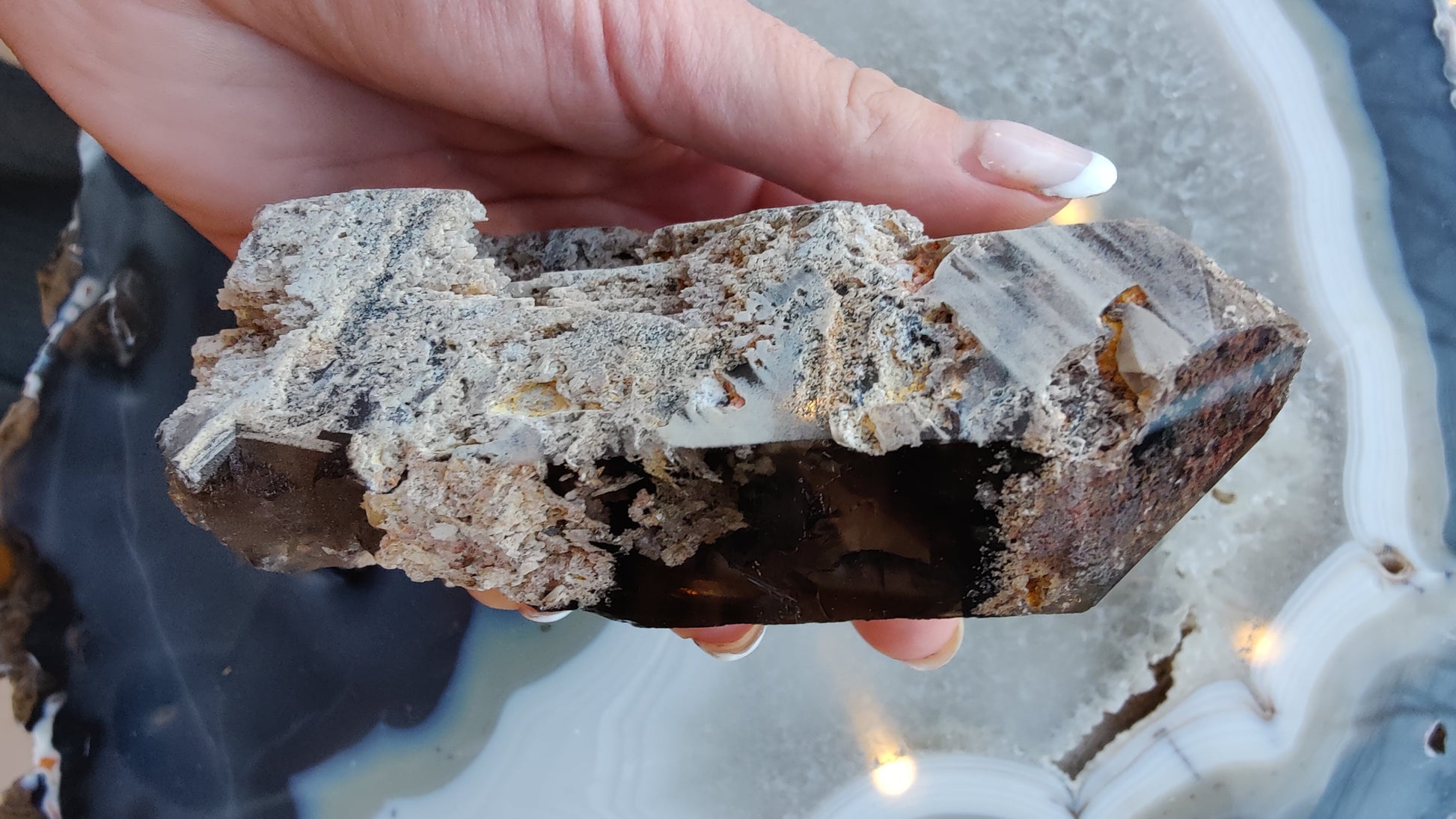 Lodalite Included Smoky Quartz Point from Brazil – Minerals