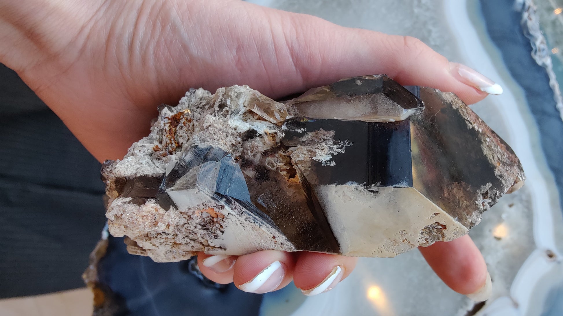 Lodalite Included Smoky Quartz Point from Brazil – Minerals