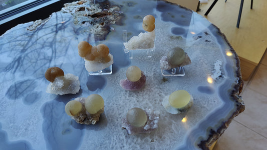 Fluorite Ball on Quartz Matrix from India – Minerals