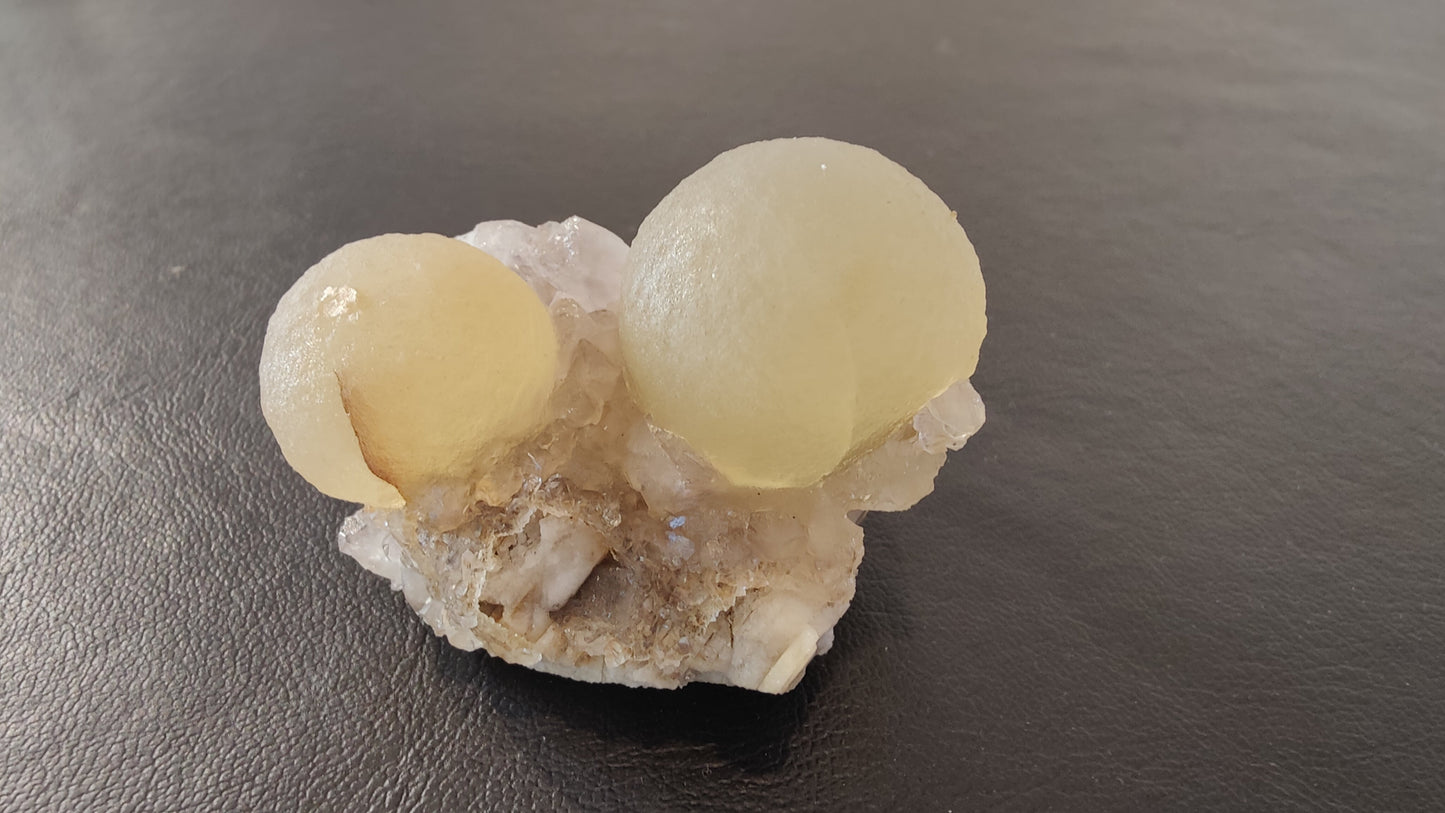 Fluorite Ball on Quartz Matrix from India – Form 4 Minerals