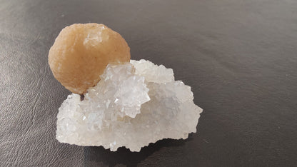 Fluorite Ball on Quartz Matrix from India – Form 2 Minerals