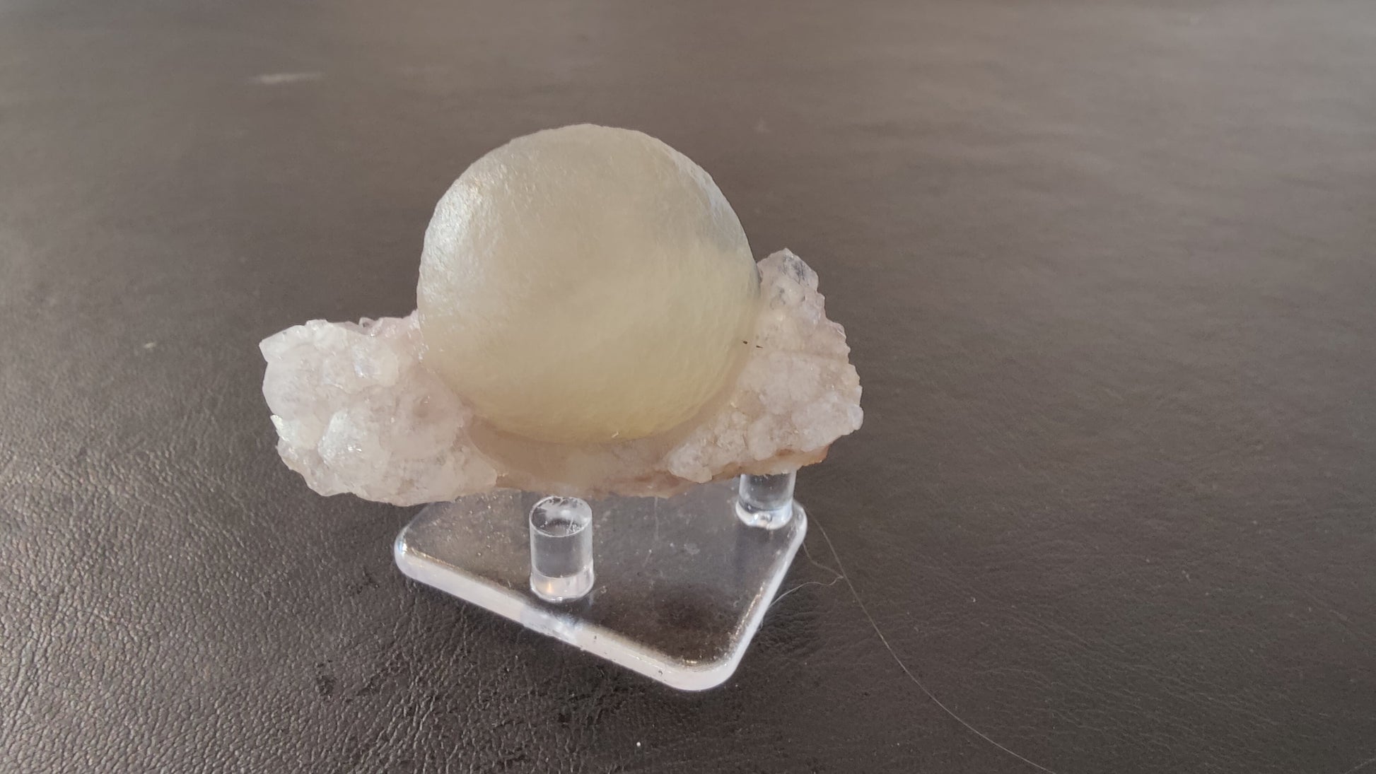 Fluorite Ball on Quartz Matrix from India – Form 8 Minerals
