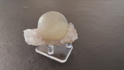 Fluorite Ball on Quartz Matrix from India – Form 8 Minerals