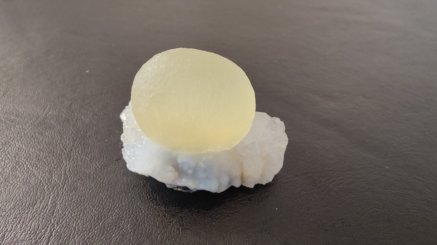 Fluorite Ball on Quartz Matrix from India – Form 5 Minerals
