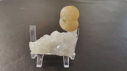 Fluorite Ball on Quartz Matrix from India – Form 6 Minerals