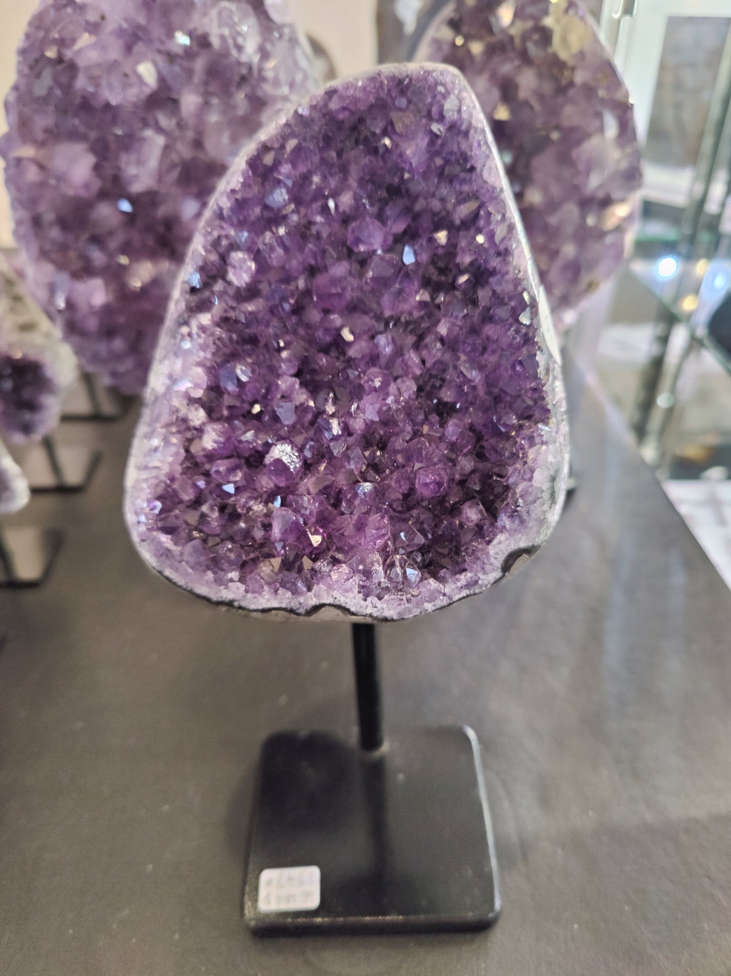 Amethyst Crystal Geode on Metal Stand – Lapidary