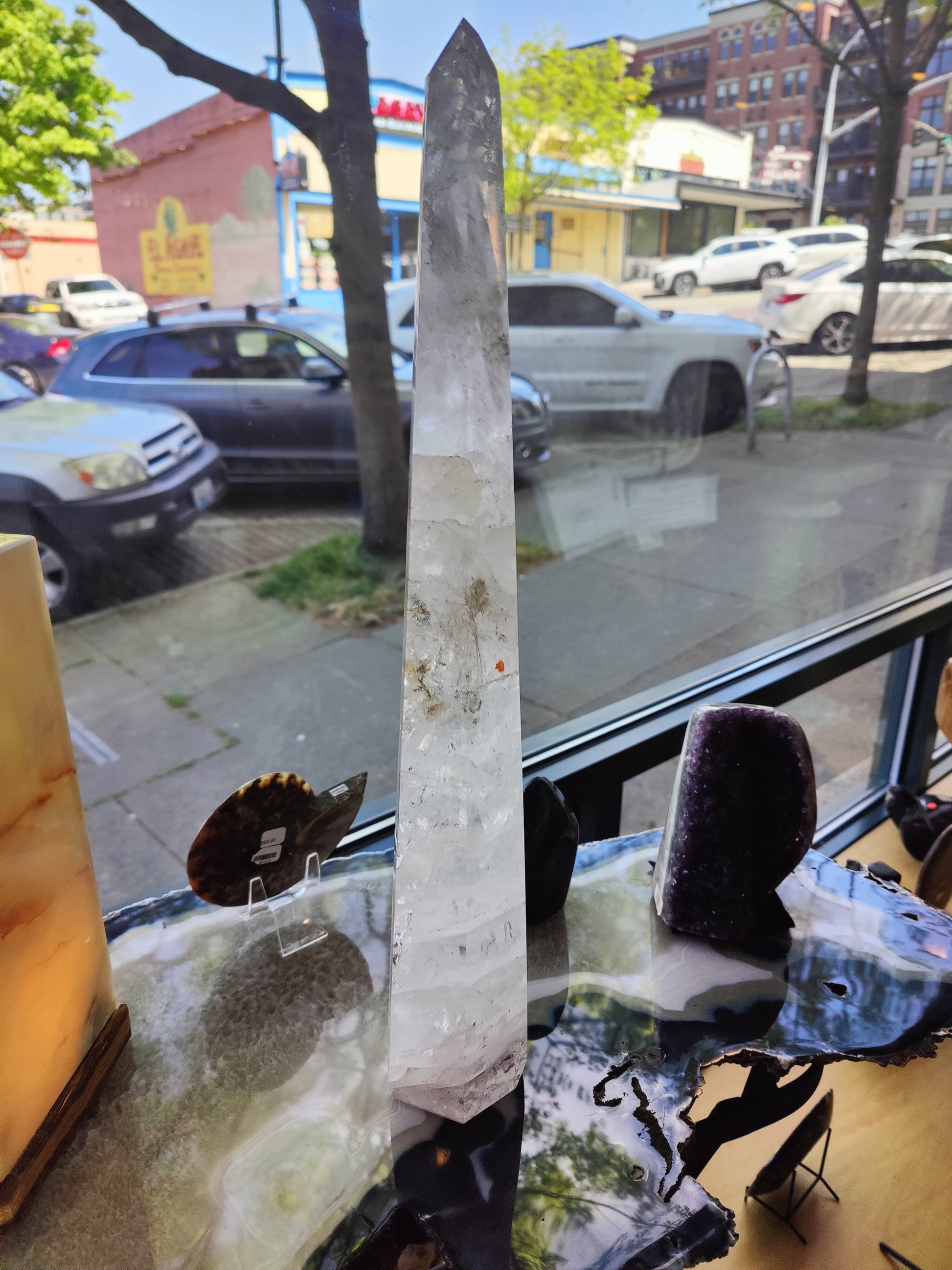 Clear Quartz Polished Obelisk Sculpture 3.35kg 20.5" – Lapidary
