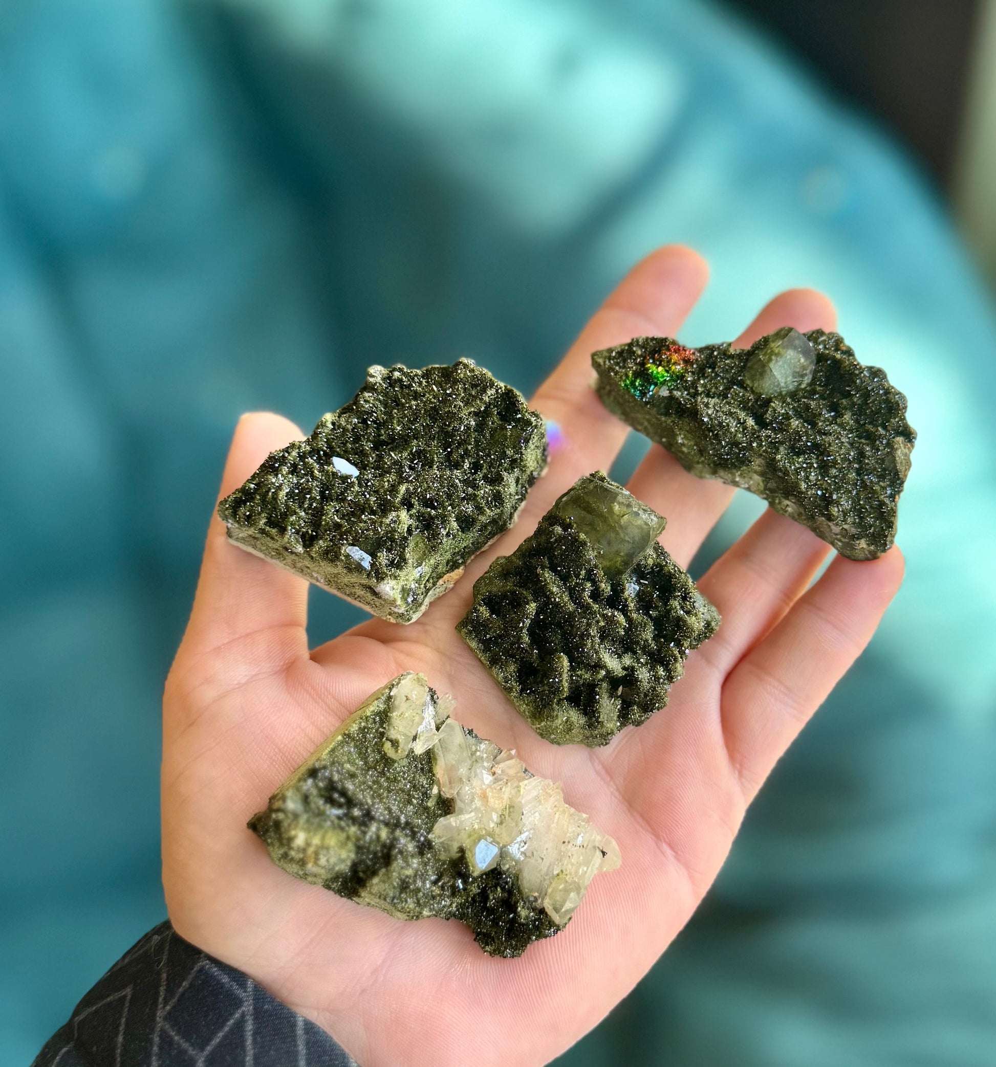 Forest Epidote Specimens from Turkey, Epidote and Quartz, Epidote Clusters –