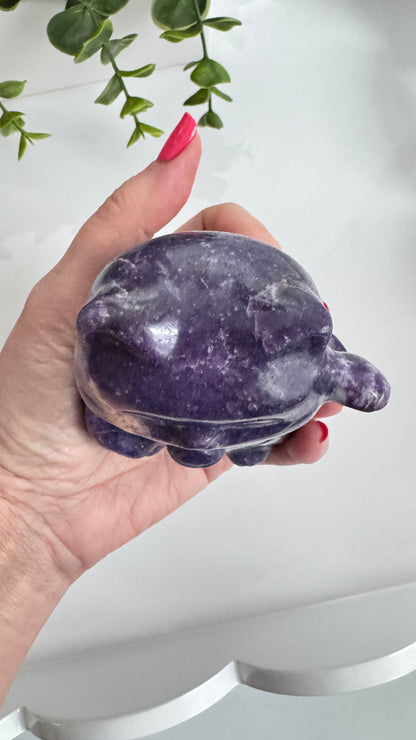 XL Lepidolite & Pink Petalite Lucky Cat | 4" Maneki Neko – Crystals