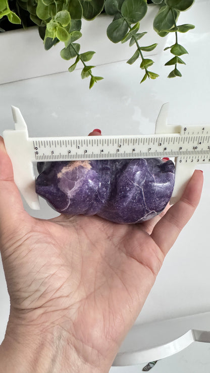 XL Lepidolite & Pink Petalite Lucky Cat | 4" Maneki Neko – Crystals