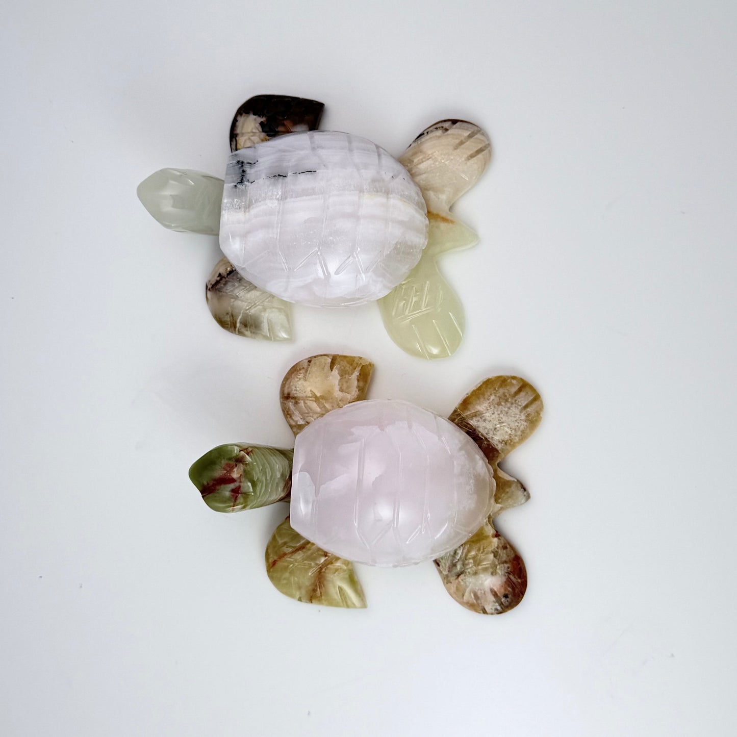 Banded Calcite (Green Onyx) - sphere – Turtle (UV Reactive) 4"